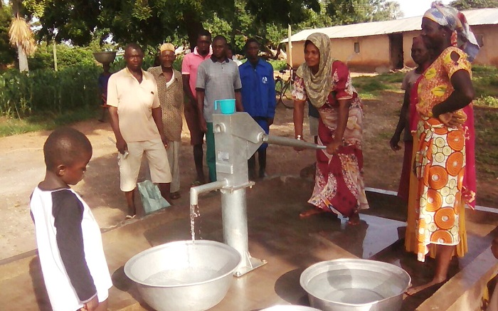 Some residents fetching water from one of the boreholes